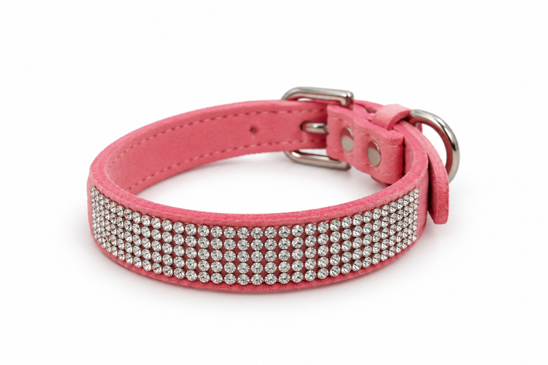 Roze halsband met straatstenen
