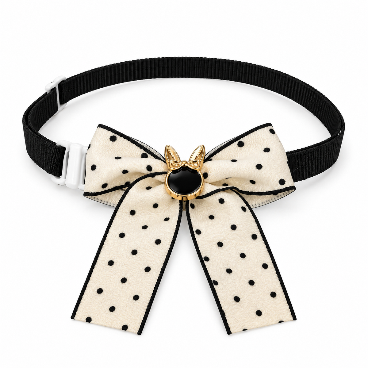 Witte polka strik