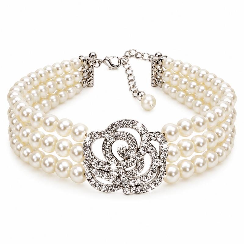 Parelketting met steentjes