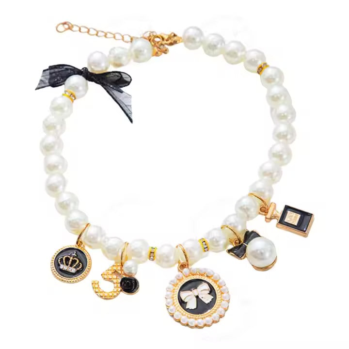 chewnel necklace (black-white) small