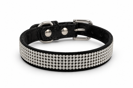 Zwarte halsband met straatstenen