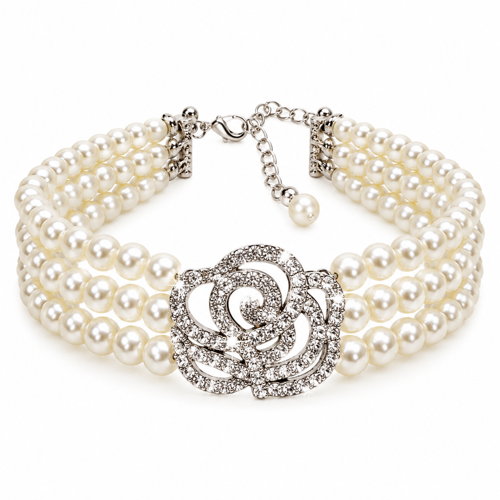Parelketting met steentjes