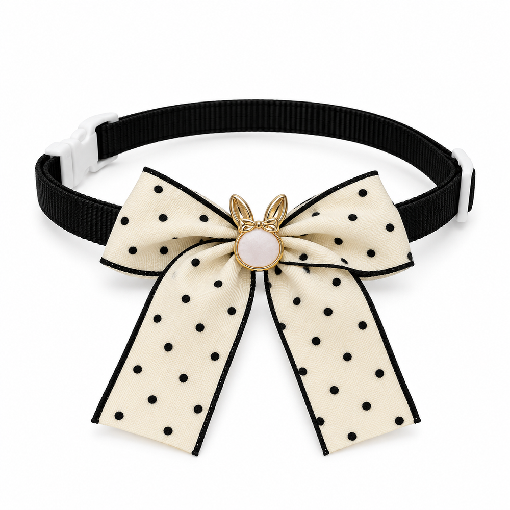 Witte polka strik