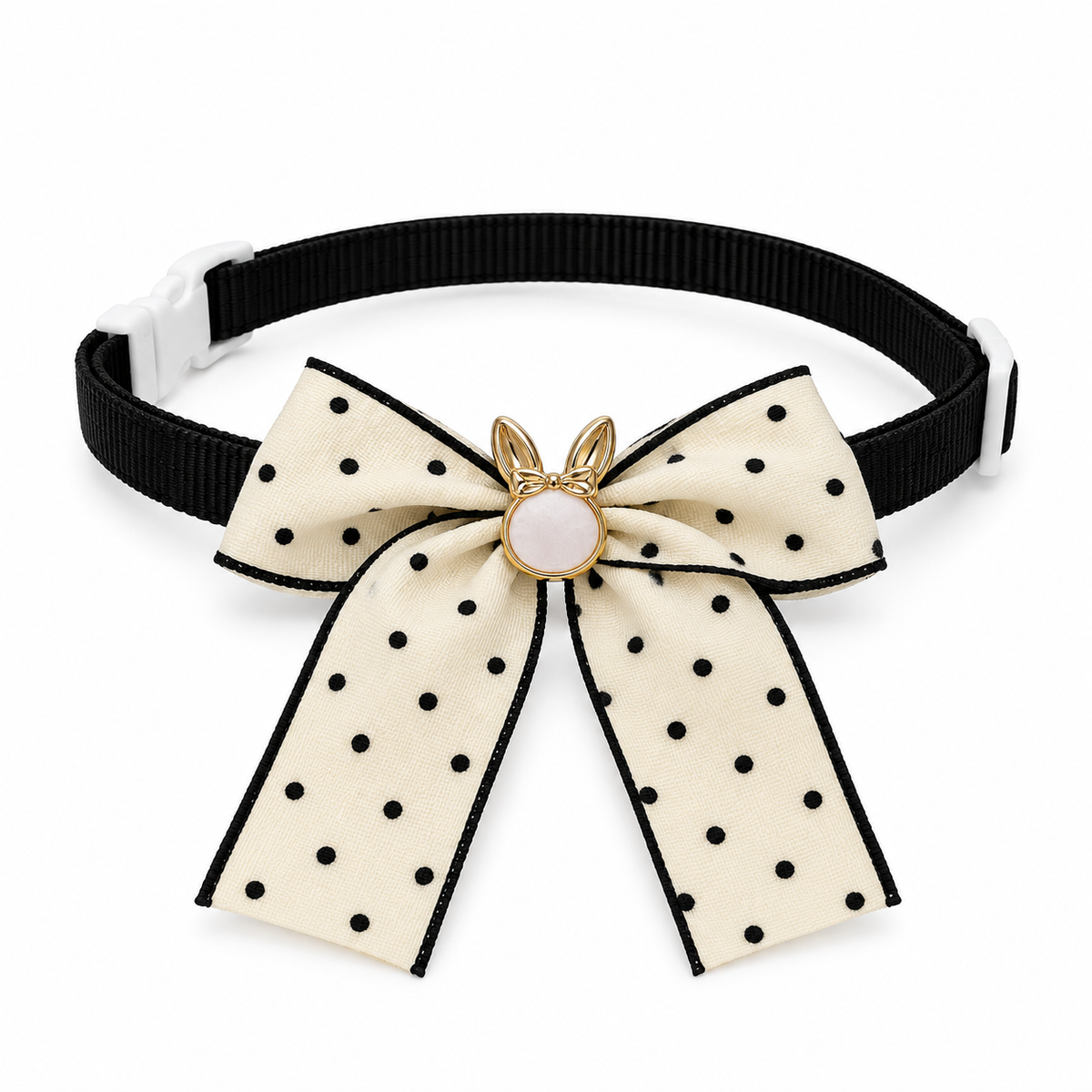 Witte polka strik