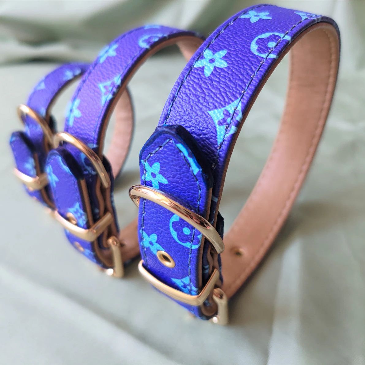 Blue Luxurious collar &amp; Leash