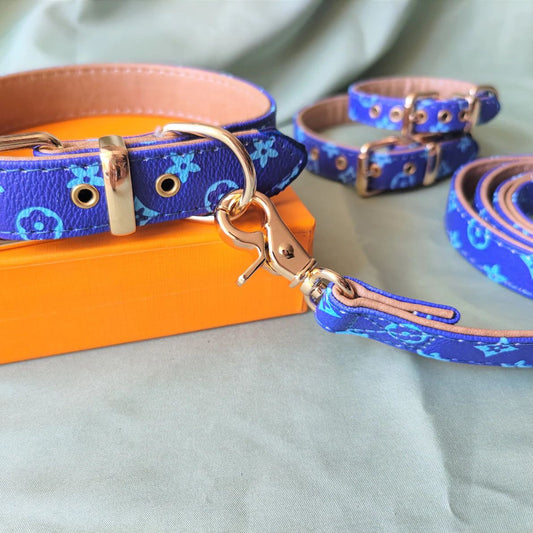 Blue Luxurious collar &amp; Leash
